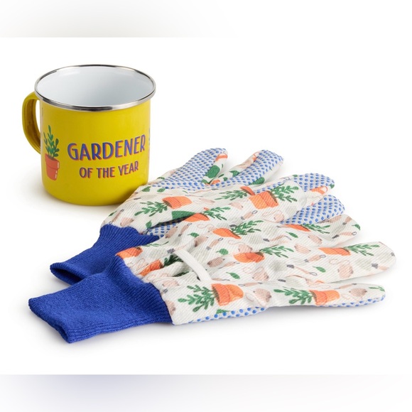 Gardener of the Year Enamel Mug & Gloves Set - NIB - Picture 2 of 2